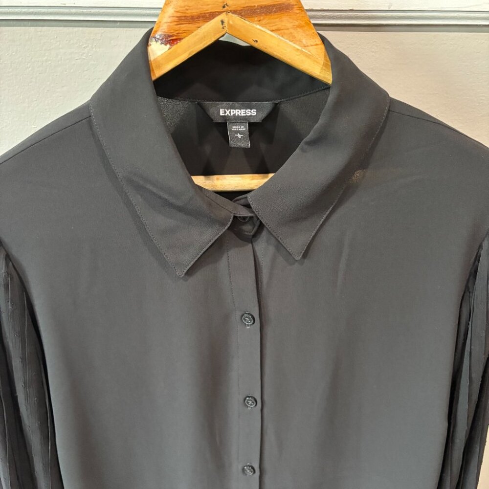 Express Black Button-Up Blouse - image 3